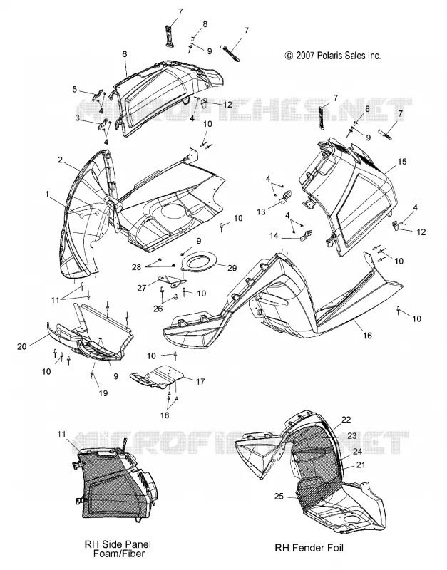 CARROSSERIE AVANT and SIDEPANELS