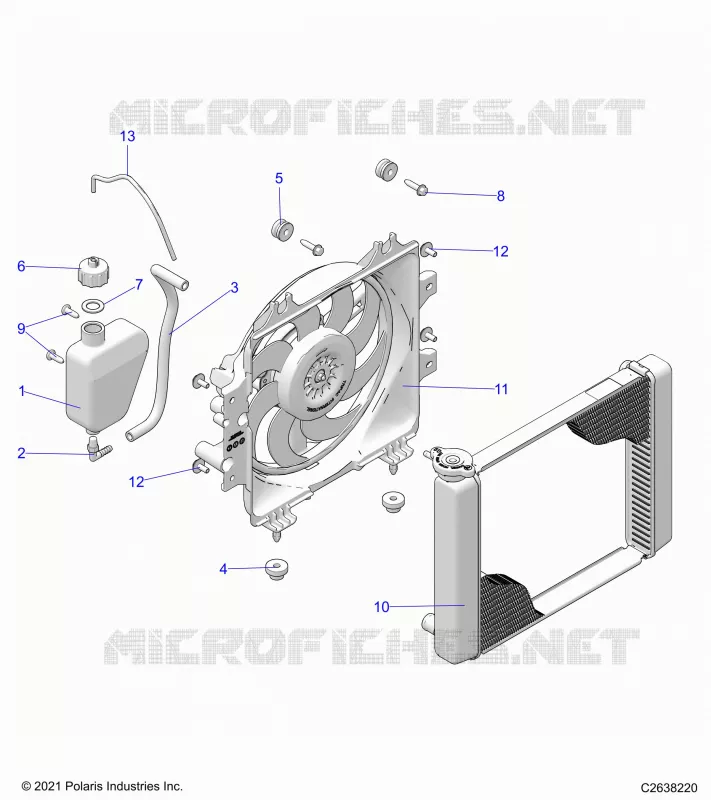 ENGINE, SYSTÃˆME DE REFROIDISSEMENT, RADIATOR, FAN & OVERFLOW BOTTLE