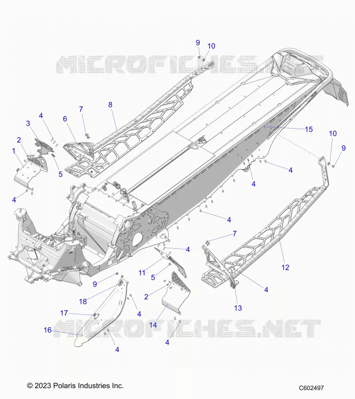 CHASSIS, PROTECTION D'EMBRAYAGE, FOOTRESTS, AND RUNNINGBOARDS