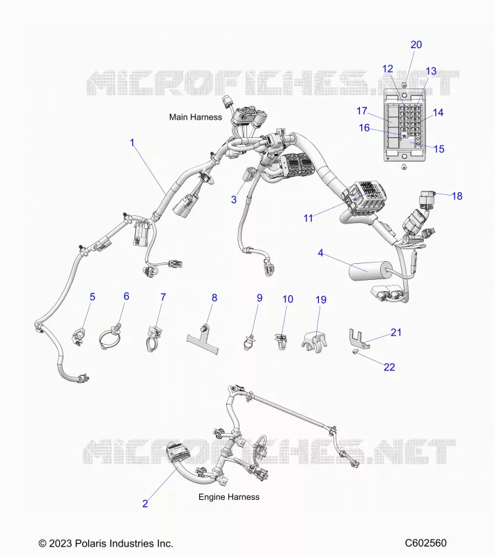 ELECTRICITE, WIRE HARNESS,CHASSIS/FUSE BLOCK, ENGINE