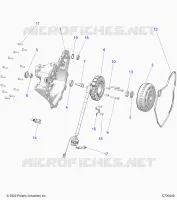 ENGINE, STATOR COVER AND FLYROUE