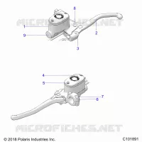 BRAKES, FRONT BRAKE LEVER AND MAITRE CYLINDRE