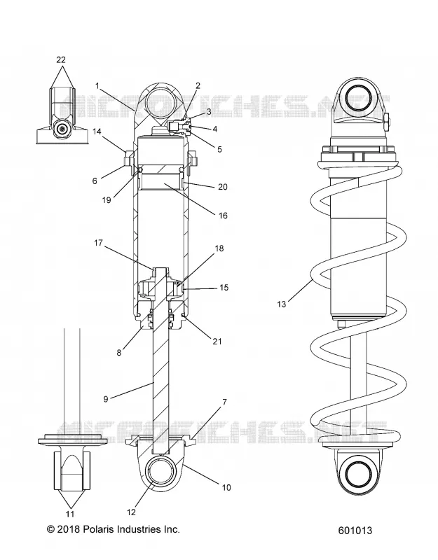 SUSPENSION, AMORTISSEUR AVANT TRACK (BLACK COIL OVER)