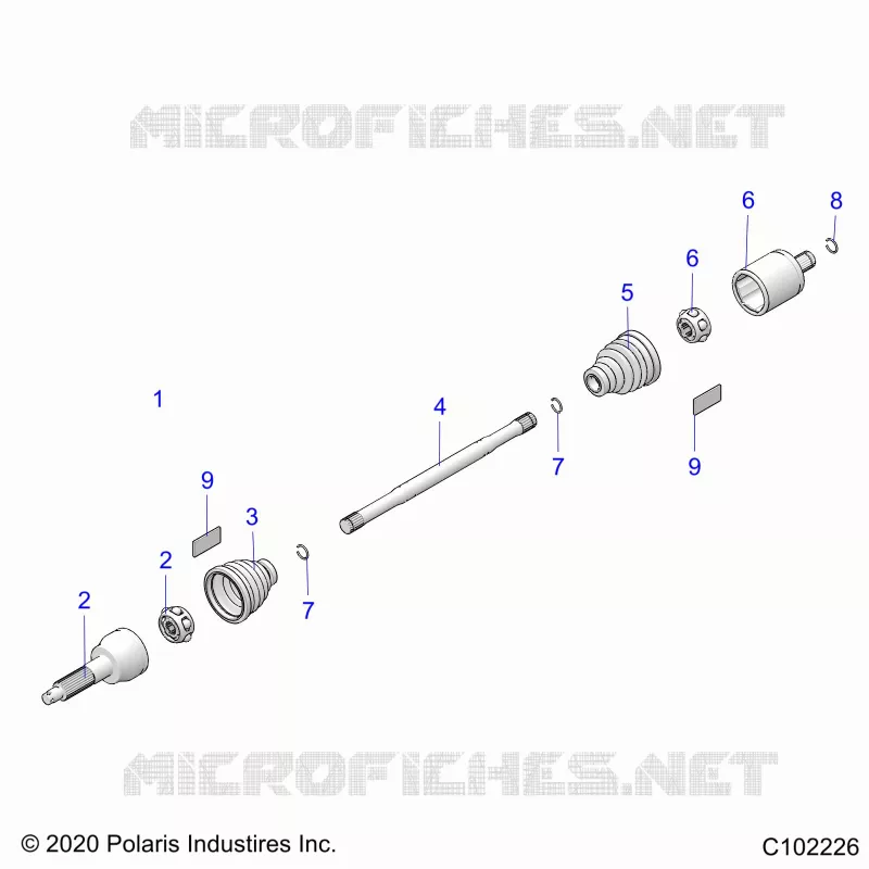 SYSTÃˆME DE TRANSMISSION, REAR DRIVE SHAFT A22SDS57C4 (C102226)