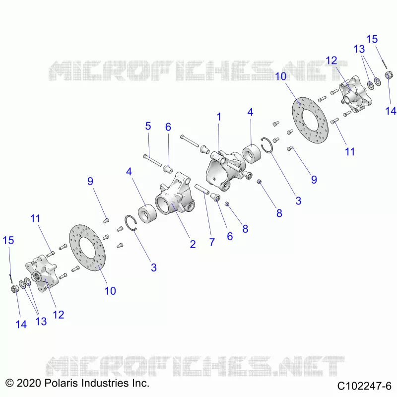 SUSPENSION ARRIERE HUBS, CARRIER AND BRAKE DISC- A21SWE57F1/S57C1/C2 (C102247-6)