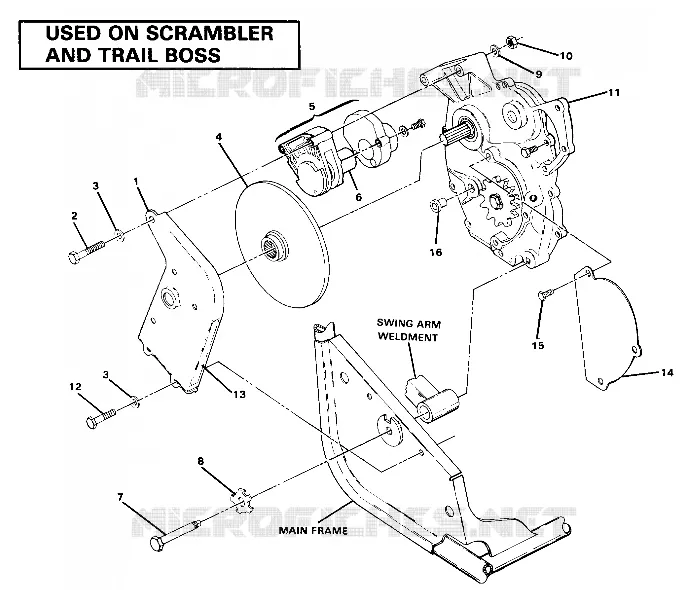 RIGHT HAND GEARCASE   FREIN MOUNTING. (4911991199037A)