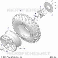 ROUES, FRONT TIRE AND BRAKE DISC