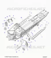 CHASSIS, PROTECTION D'EMBRAYAGE, FOOTRESTS, AND RUNNING BOARDS