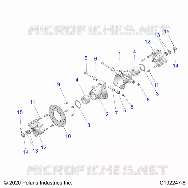 SUSPENSION ARRIERE HUBS, CARRIER AND BRAKE DISC