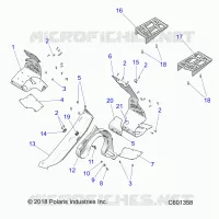 CHASSIS, PROTECTION D'EMBRAYAGE AND FOOTRESTS