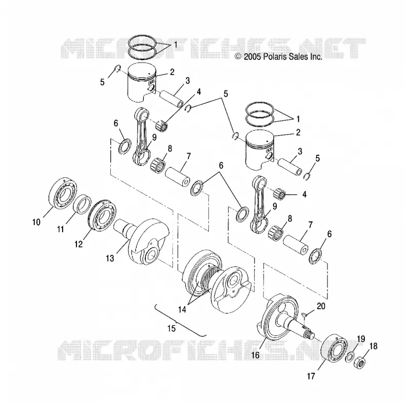 MOTEUR, PISTON AND CRANKSHAFT