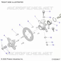 SUSPENSION AVANT HUB, KNUCKLE AND BRAKE DISC