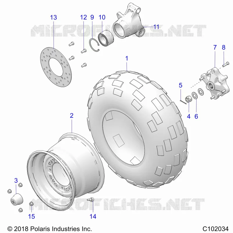 ROUES, REAR TIRE AND BRAKE DISC