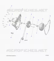 ENGINE, STATOR COVER AND FLYROUE