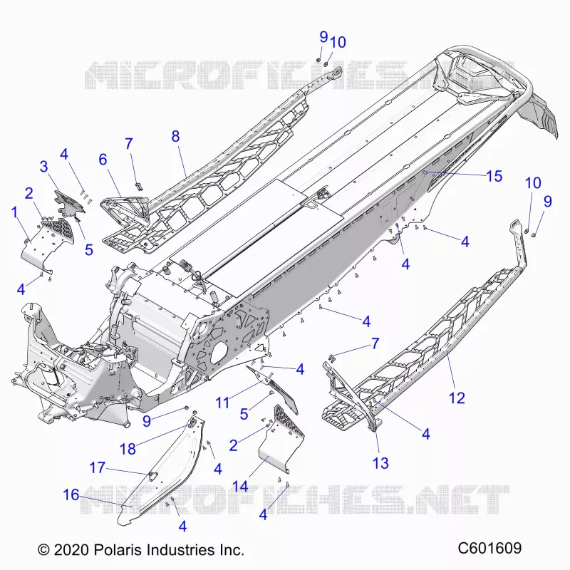 CHASSIS, PROTECTION D'EMBRAYAGE, FOOTRESTS, AND RUNNINGBOARDS