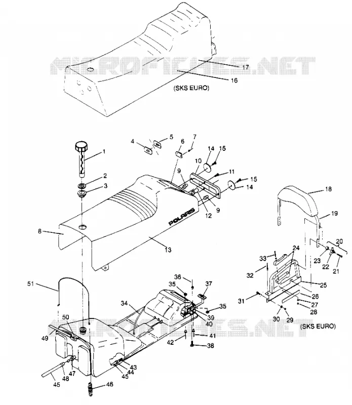 SIEGE ET RESERVOIR XLT 0950756, XLT SKS 0950556,  XLT SKS EURO E950 (4928842884A008)