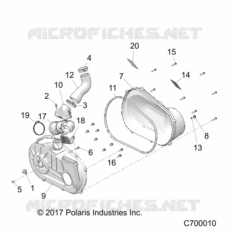 DRIVE TRAIN, COUVERCLE D'EMBRAYAGE AND DUCTING