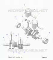 ENGINE, PISTON AND VILEBREQUIN