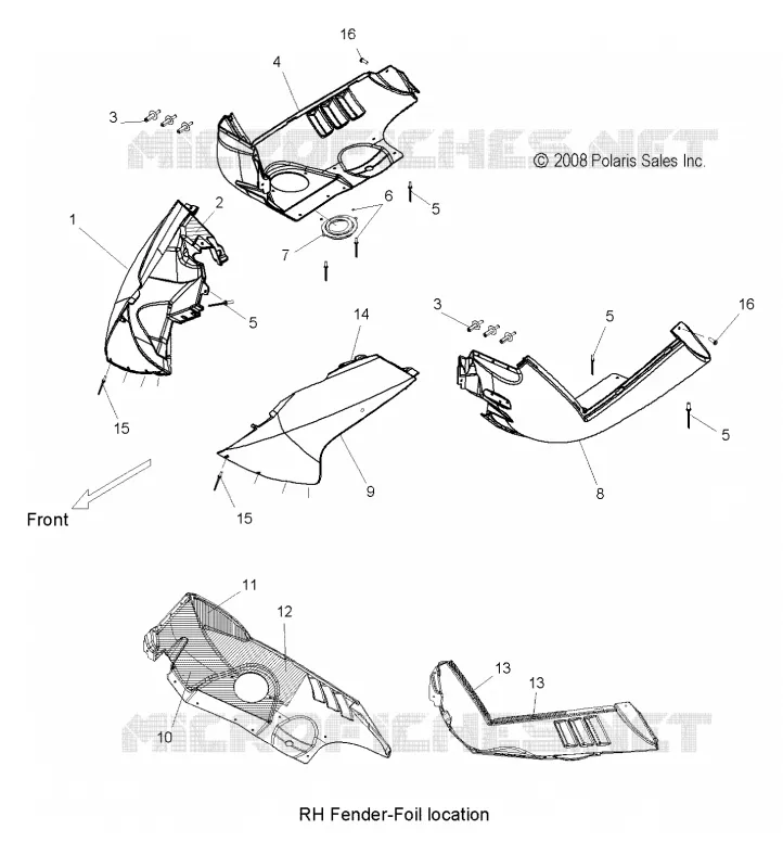 GARDE BOUE ASM., LH/RH