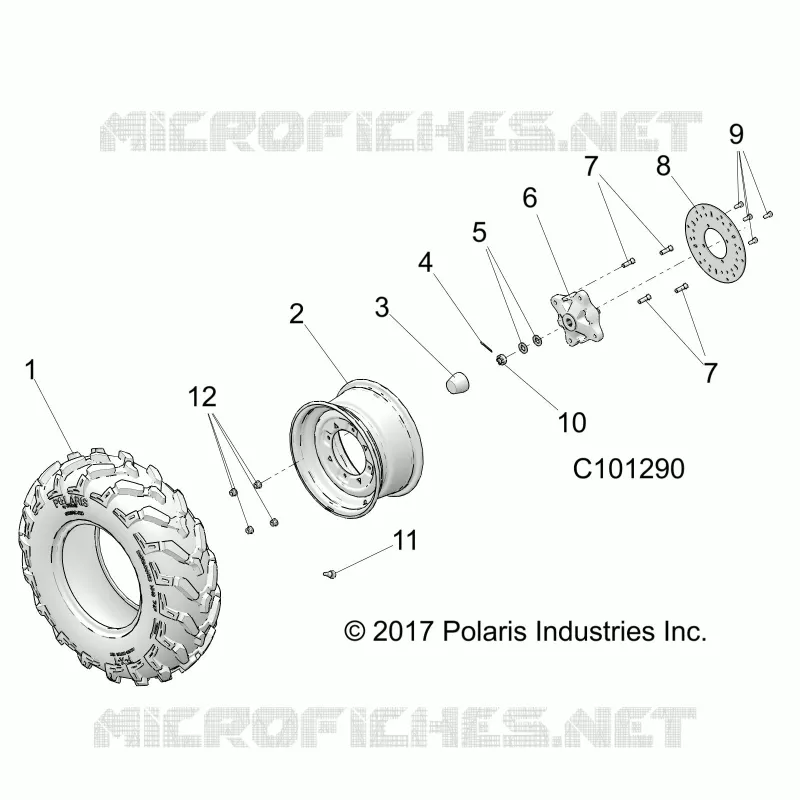 ROUES, FRONT TIRE AND BRAKE DISC