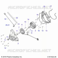 ENGINE, STATOR COVER AND VOLANT MOTEUR
