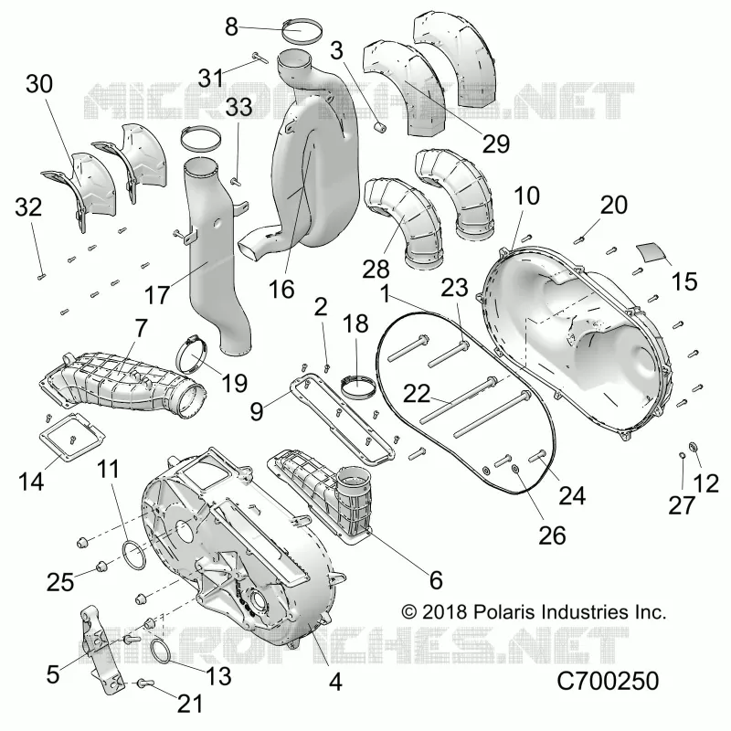 DRIVE TRAIN, COUVERCLE D'EMBRAYAGE AND DUCTING