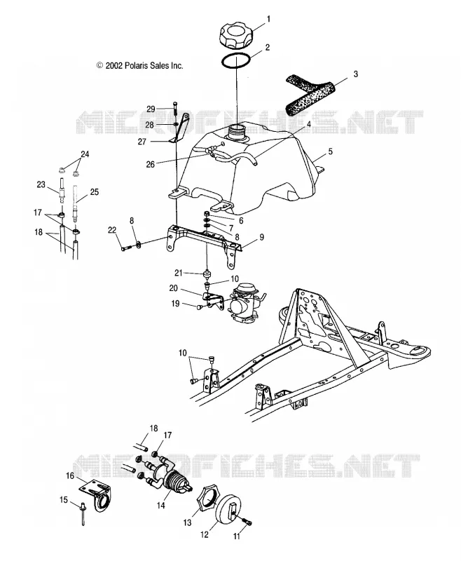 CARBURANT TANK AND CARBURATEUR MOUNTING