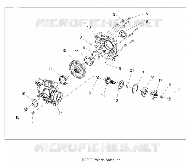 SYSTÈME DE TRANSMISSION, REAR GEARCASE INTERNALS