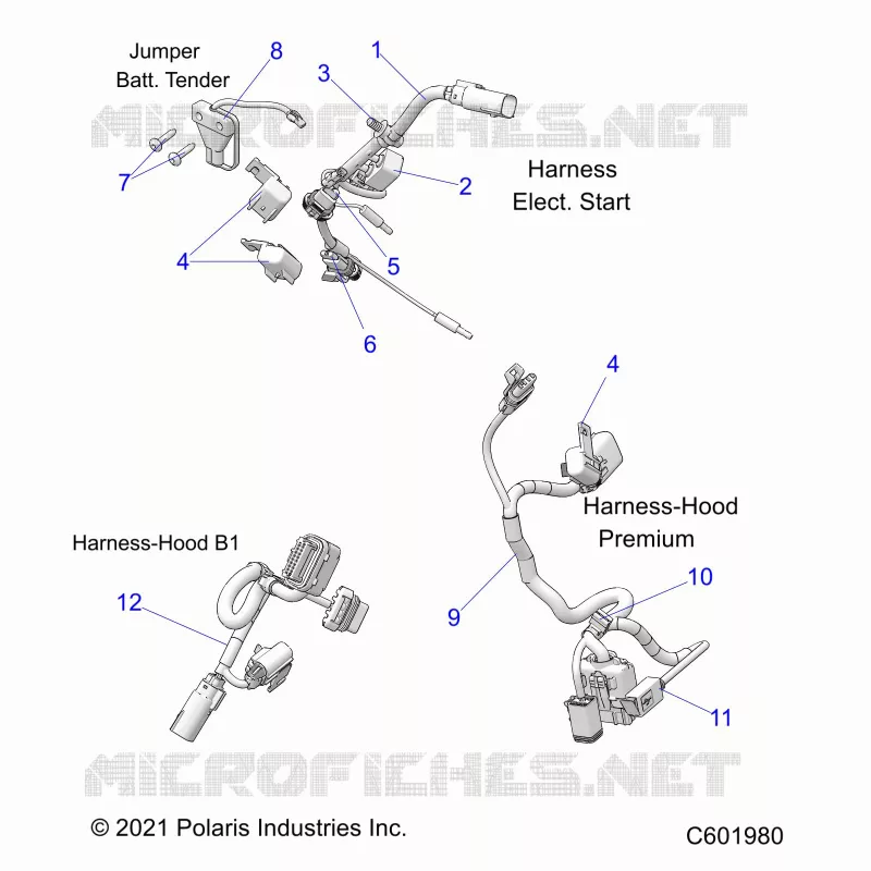 ELECTRICITE, WIRE HARNESS, HOOD, ELEC. START