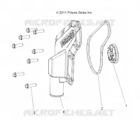 MOTEUR, WATERPUMP IMPELLER AND COVER