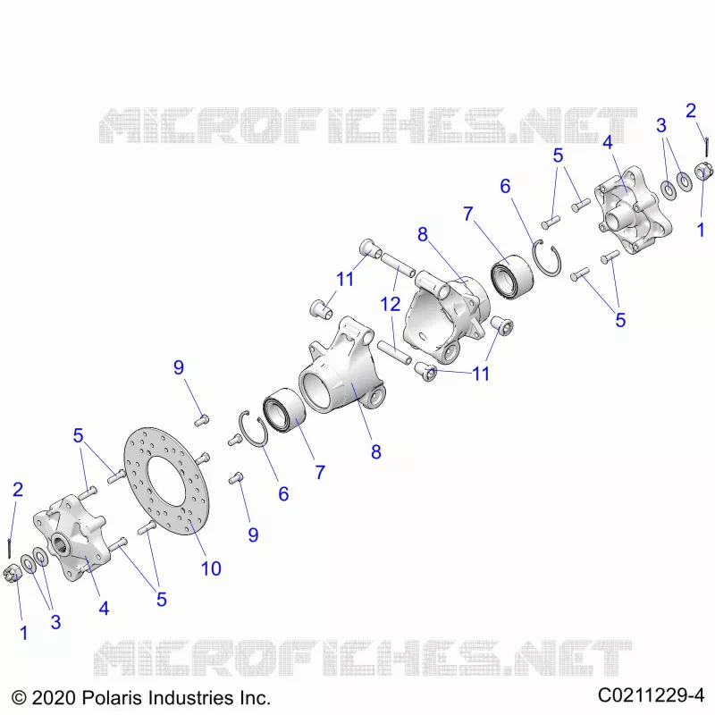 SUSPENSION ARRIERE HUBS, CARRIER AND BRAKE DISC