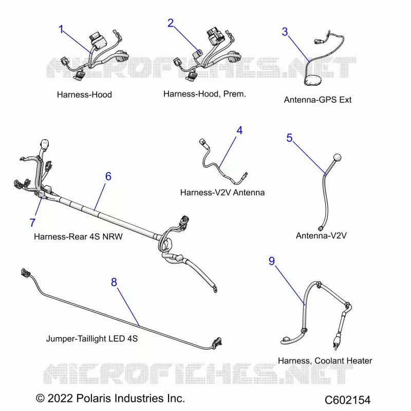 ELECTRICITE, WIRE HARNESSES, HOOD/JUMPERS, GPS