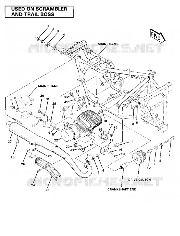 ENGINE AND SUPPORT SILENCIEUX (4910981098008A)