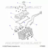 ENGINE, THROTTLE BODY AND COUVERCLE SOUPAPE