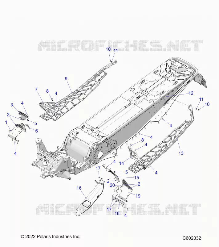 CHASSIS, PROTECTION D'EMBRAYAGE, FOOTRESTS, AND RUNNINGBOARDS