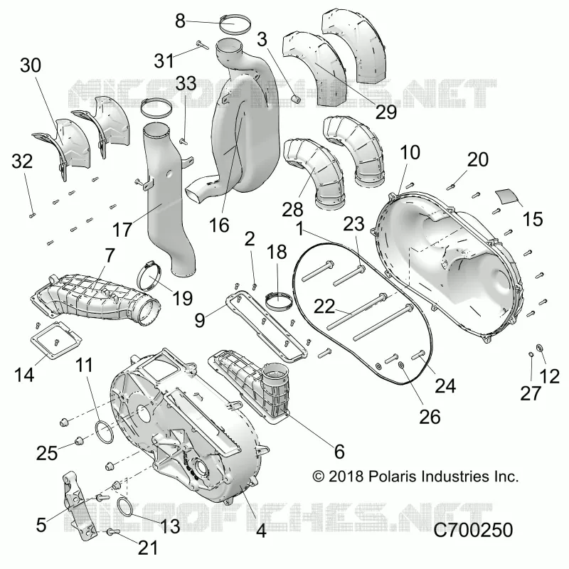 DRIVE TRAIN, COUVERCLE D'EMBRAYAGE AND DUCTING