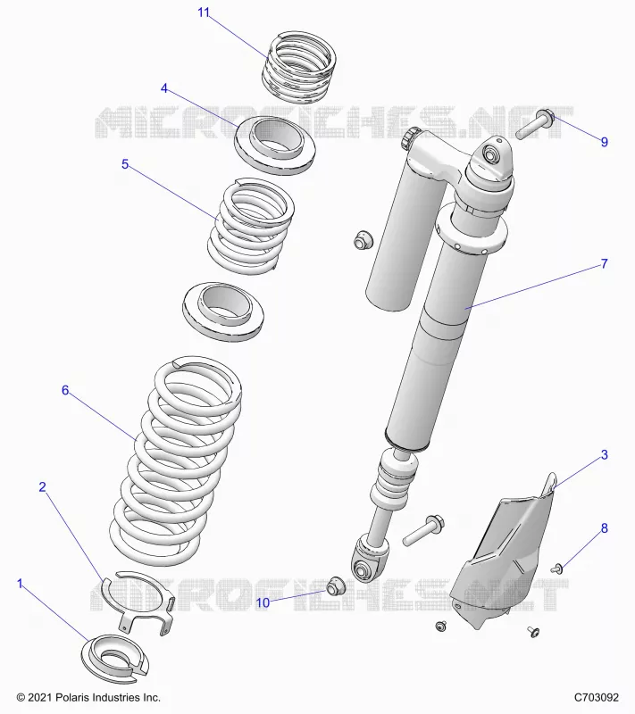 SUSPENSION, REAR SUPPORT AMORTISSEUR 