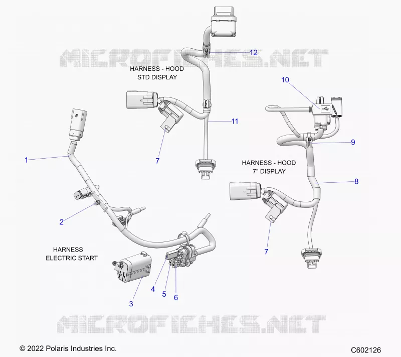 ELECTRICITE, WIRE HARNESS, HOOD, ELECTRIC START