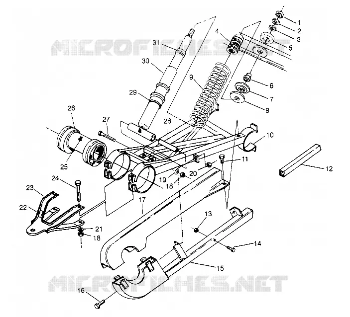 BRAS DE SUSPENSION ET AMORTISSEUR ARRIERE 6X6 400L W948740 (4926802680C013)