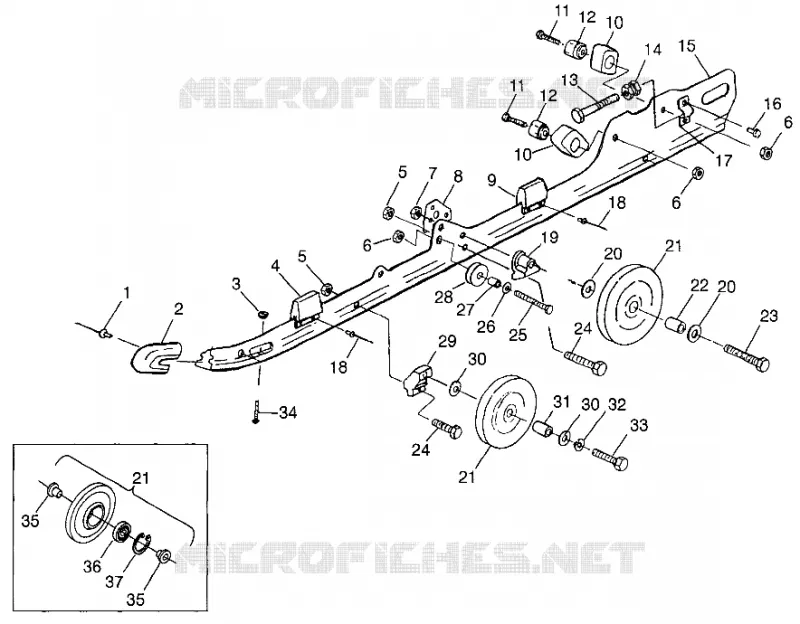 FIXATION RAIL (SUSPENSION) 700 XCR 0985678(A) and EUROPEAN 700 XCR E985678 (4943114311B011)