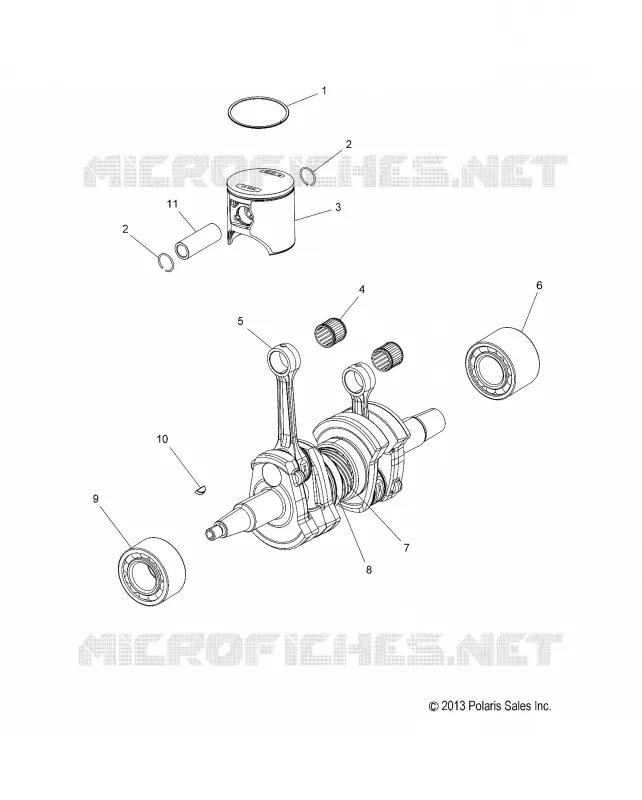 ENGINE, PISTON AND VILEBREQUIN