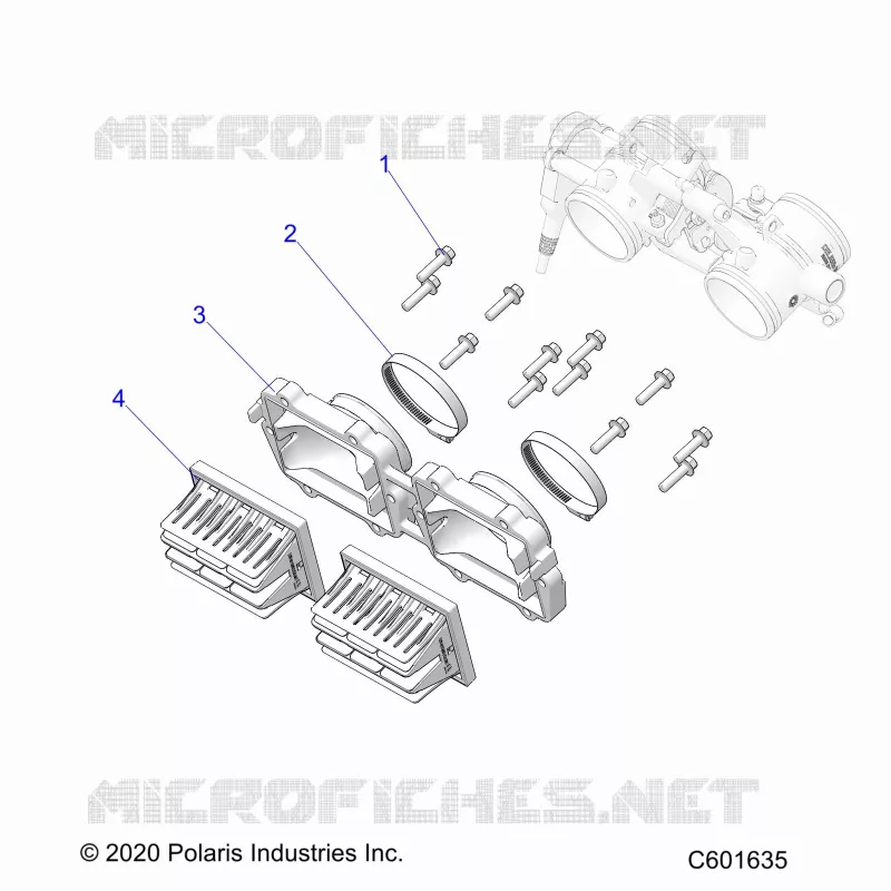 ENGINE, REED VALVE AND CORPS DE PAPILON ADAPTOR