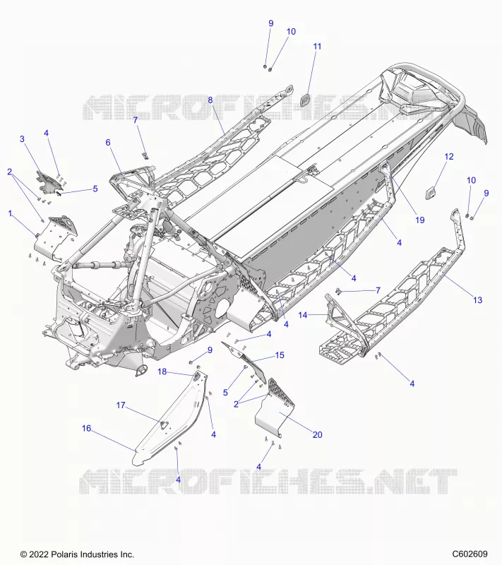 CHASSIS, PROTECTION D'EMBRAYAGE, FOOTRESTS, AND RUNNINGBOARDS