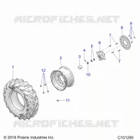 ROUES, FRONT TIRE AND BRAKE DISC -A19SDA57R1/SDE57R1 (C101290)