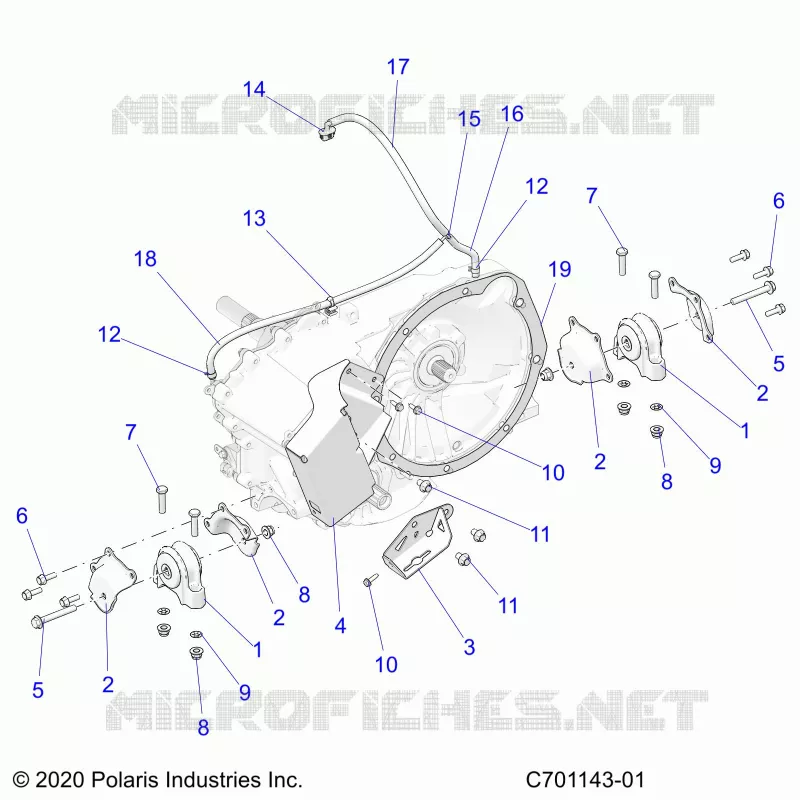 SYSTÃˆME DE TRANSMISSION, GEARCASE, MAIN, MOUNTING