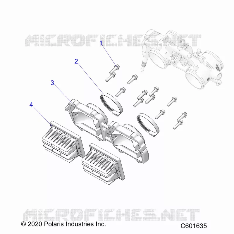 ENGINE, REED VALVE AND CORPS DE PAPILON ADAPTOR