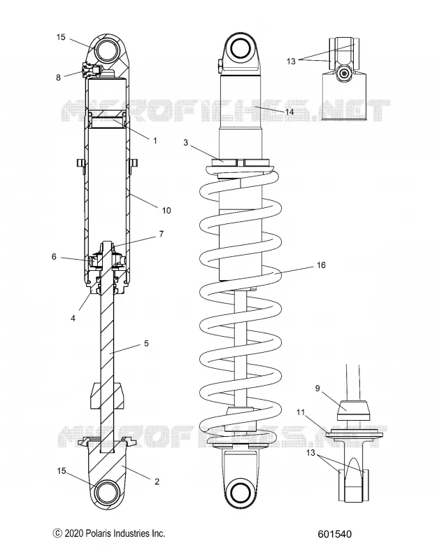 SUSPENSION, AMORTISSEUR ARRIERE TRACK, MONOTUBE