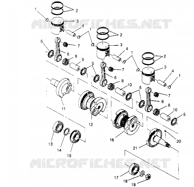 PISTON ET VILEBREQUIN XLT 0950756, XLT SKS 0950556, XLT SKS EURO E950556   (4928842884C012)