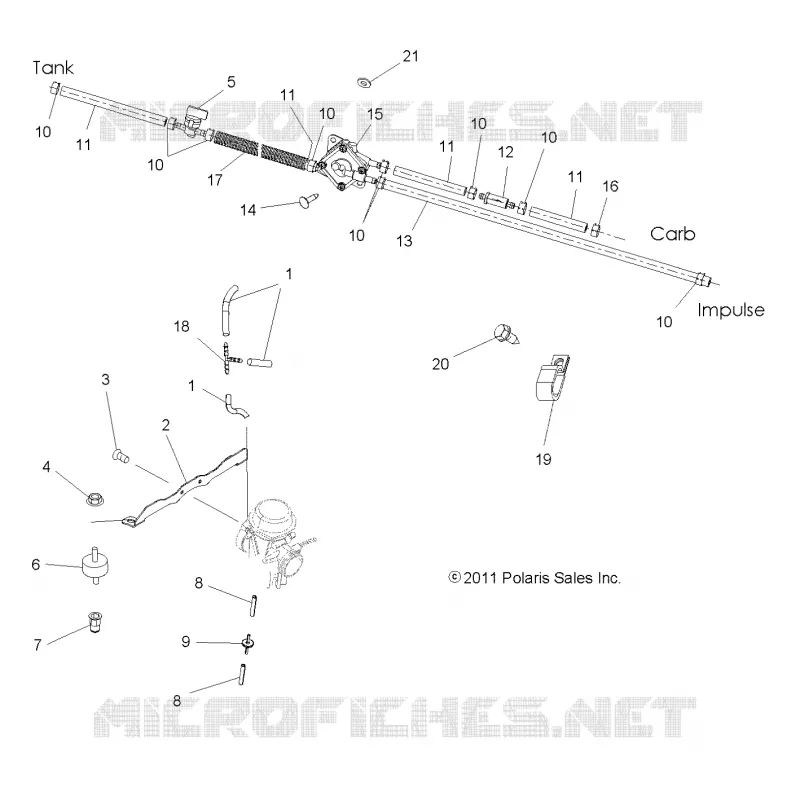 MOTEUR, CARBURATEUR MOUNTING AND CARBURANT LINES