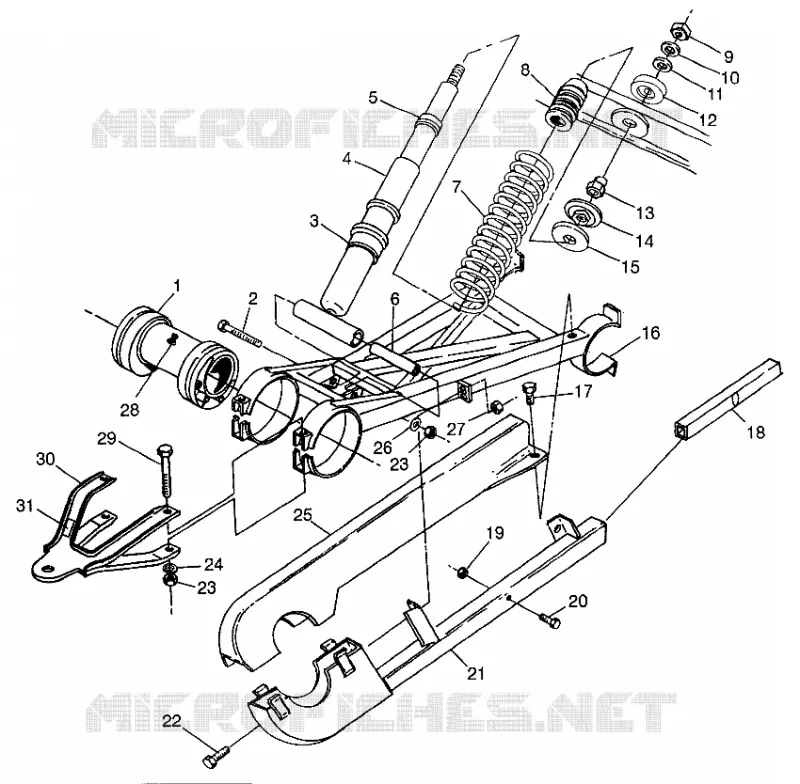 BRAS DE SUSPENSION ET AMORTISSEUR ARRIERE MAGNUM 6X6 W97AE42A AND SWEDISH MAGNUM 6X6 S97AE4 (4940754075D003)